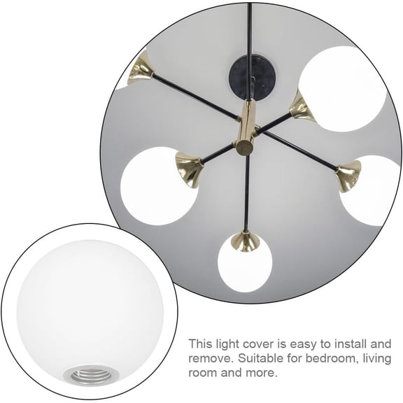 EFEMF-Frosted White Glass Globe Lamp Shade Milk Glass Ball Lampshade Cover Opal Sphere Shade for Pendant Light, 5.9 Diameter G9 Round Light Replacement Household Lampshade for Bedroom Living Ro