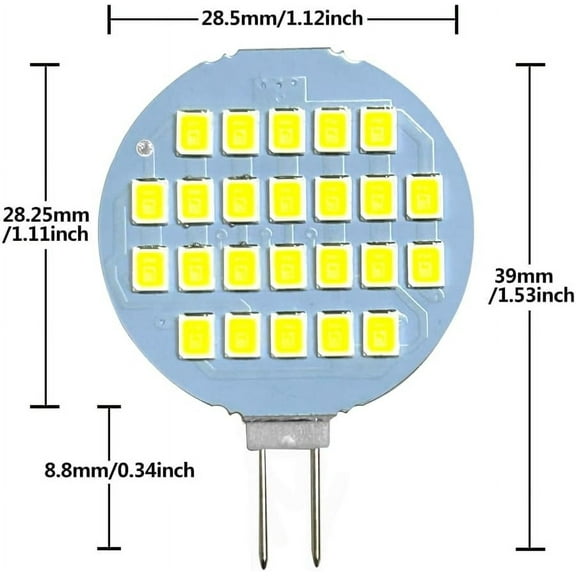EFEMF-G4 24-2835 SMD LED Bulb Lamp Super Bright Cool White RV Camper Cabinet Dome Light AC/DC12V-24V Pack of 10 (3.0Generation)