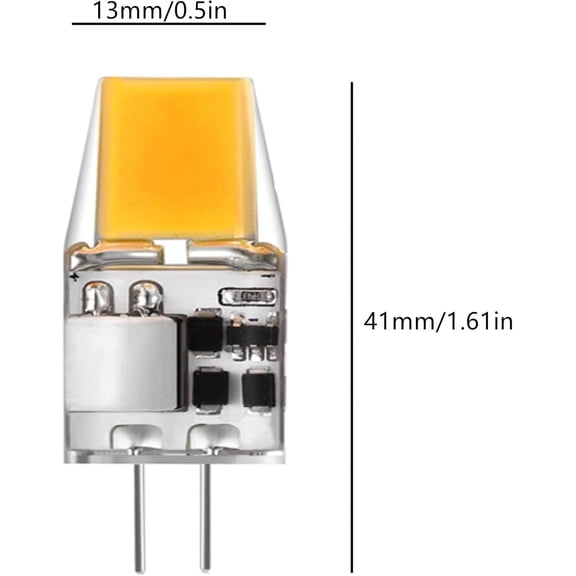 EFEMF-G4 LED Bulb 5W COB 45W Replacement AC/DC 12V Daylight White 6000K T3 Halogen Track JC Type Bi-Pin Base for Landscape Lighting Celling Fan Under Cabinet, 5 Pack