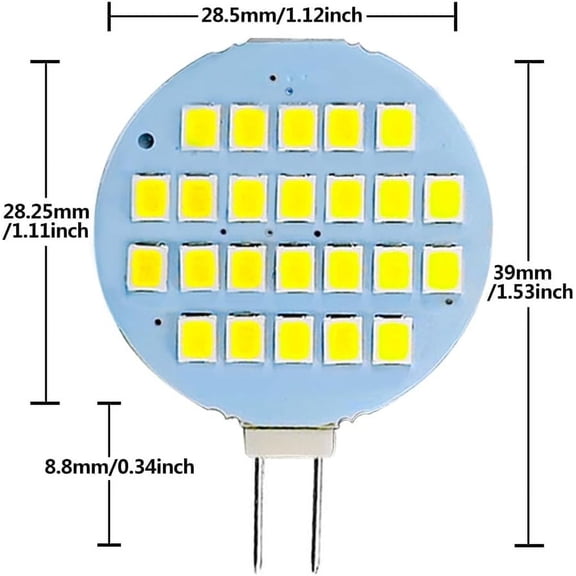 EFEMF-G4 MR11 24-2835 SMD Interior LED Light Bulb AC/DC12V-24V Super Bright 2W Cool White Lighting for RV Boat Camper Cabinet Dome Light Pack of 63.0Generation