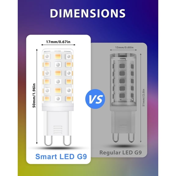 EFEMF-G9 Smart Light Bulb, Compatible with Alexa and Google Assistant, Color Changing Smart Led Bulbs, Dimmable and Tunable, Pack of 1