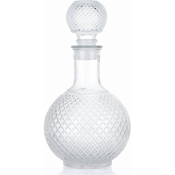 EFEMF-Glass Decanter with Airtight Stopper, 1000ML/33.8OZ Liquor Decanter Bottle for Wine, Whiskey, Brandy, Vodka (Sphere)