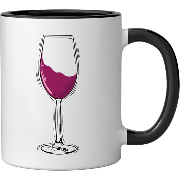 EFEMF-Glass Wine Connoisseur Ceramic Mug, Black/White