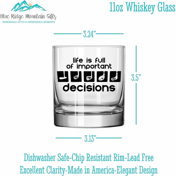 EFEMF-Golf Whiskey Glass - Whiskey Glasses - Cocktail Gift - Great Glasses For Old Fashioneds - Unique Golf Gifts For Men
