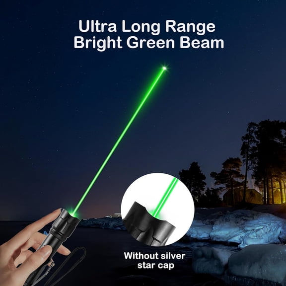 EFEMF-Green Light Flashlight Rechargeable, Long Range Adjustable Focus Tactical Beam for Outdoor Journeys, Camping, Presentations, TV/LED/LCD Screens, and Stargazing