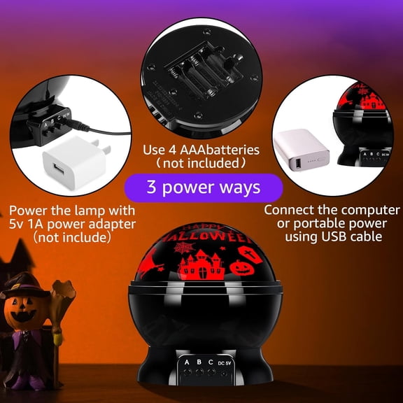 EFEMF-Halloween Projector Lights Indoor Happy Halloween Projection Light LED Spooky Pumpkin Ghost Spider Decorative Outdoor Lighting Projectors for Party Holiday Garden Landscape