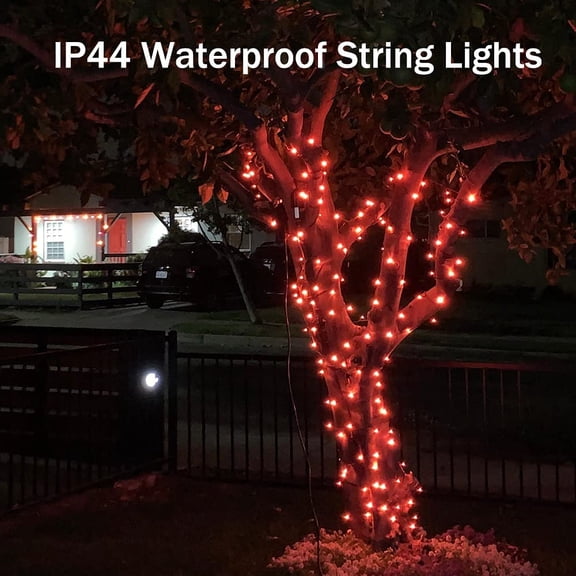 EFEMF-Halloween String Lights Orange - 220 LEDs 25m/82ft 8 Modes Memory Function End-to-End Plug in Outdoor Waterproof Fairy Twinkle Indoor Fall Tree Lights for Autumn/Thanksgiving Day/All Saints' Da