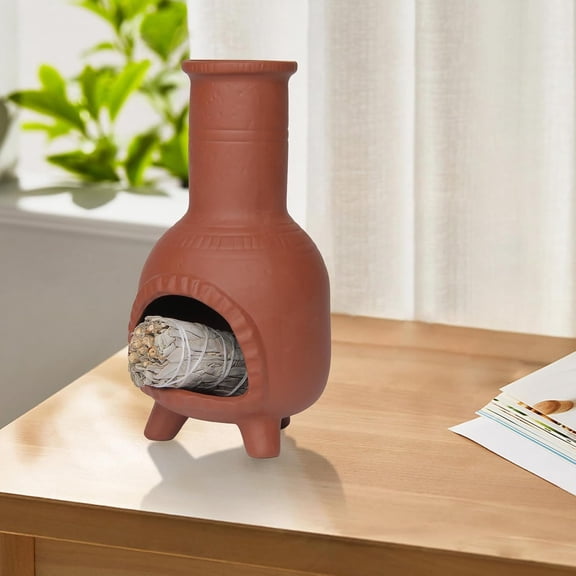EFEMF-Handmade Ceramic Palo Santo Burner, Palo Santo Holder, Small Chimney for Burning Incense Cones, Sticks and Sage, Meditation Yoga Smudge Bowl, Chimeneas Incense Holder, Energy Purification