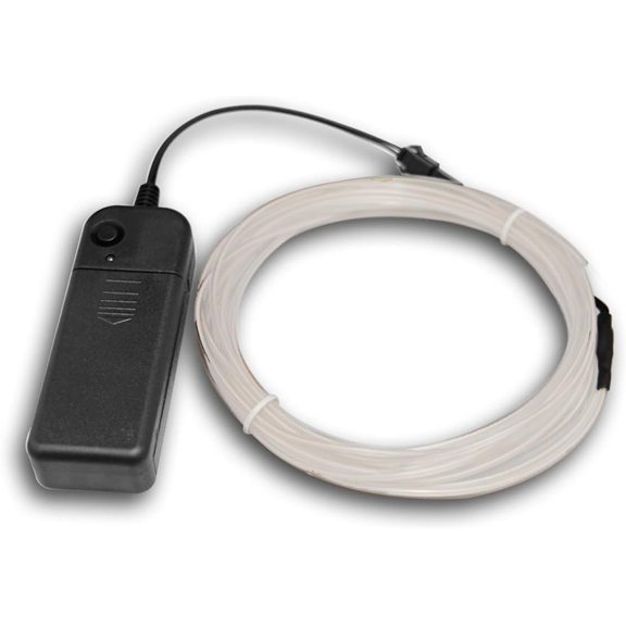 EFEMF-Ice Blue 5m El Wire, Portable Battery Pack Neon Wire Cuttable Glowing Neon Lights for DIY Decoration