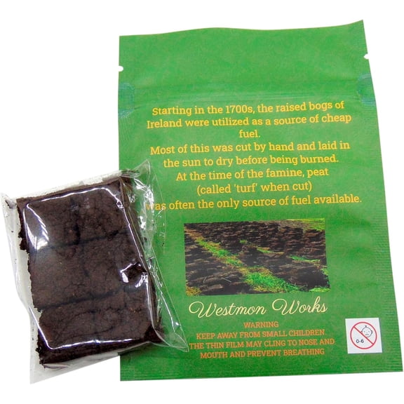 EFEMF-Irish Turf Peat Refills Bulk Pack with 6 Mini Sods in a Scent of Ireland Resealable Bag