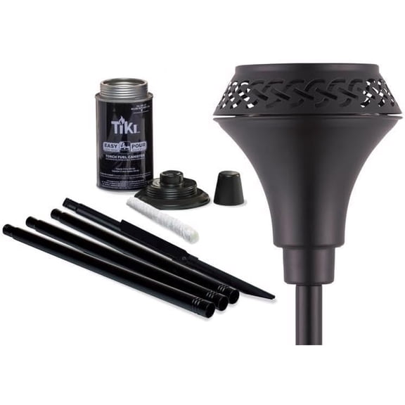 EFEMF-Island King 65" Metal Outdoor Torch Weather-Resistant, Decorative Torch with Long-Lasting Wick, Snuffer & Easy-Pour Wide-Mouth Canister for Patio, Backyard & Garden