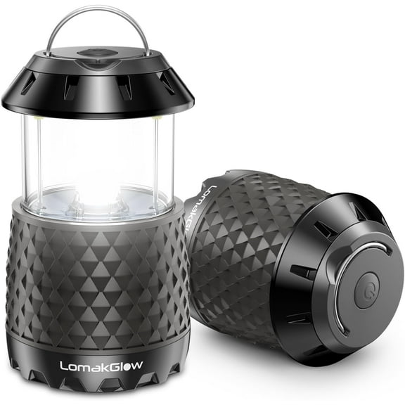 EFEMF-LED Camping Lantern Collapsible, Waterproof, White Bright Light for Power Outages, Hurricanes, Storms & Outdoor Use Indoor Emergency & Hiking Gear Black