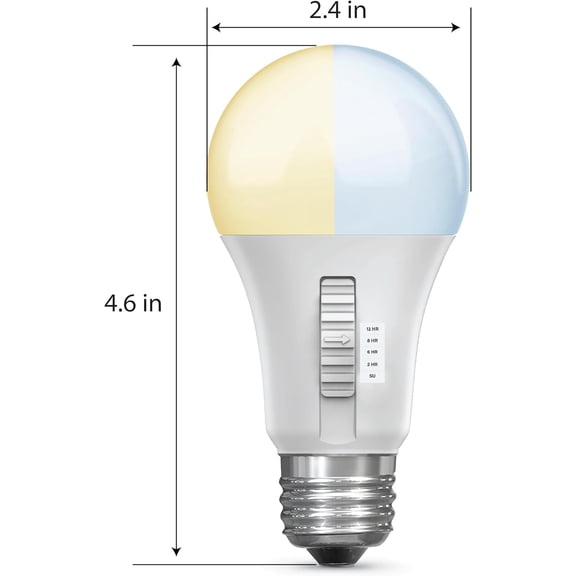 EFEMF-LED Color Selectable Timer Intellibulb - A19 with an E26 Medium Base Light Bulb - 60W Equivalent - 15 Year Life - 800 Lumen - 2700K Soft White and 5000K Daylight