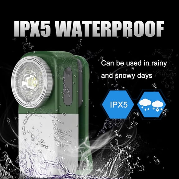 EFEMF-LED Flashlight Clip or Magnets Install, Bright Tactical Torch High Lumens with Multiple Modes, Waterproof MINI Flash Light for Outdoor, Gifts for Father's Day, Camping Essentials Gear Green