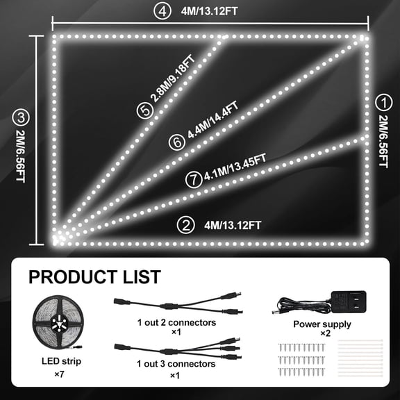 EFEMF-LED Garage Lights 7 Pack Updated Bigger Size, Super Bright Car Detailing Ceiling LED Shop Light for Warehouse Workshop Gym Basement Car Care Wash Room