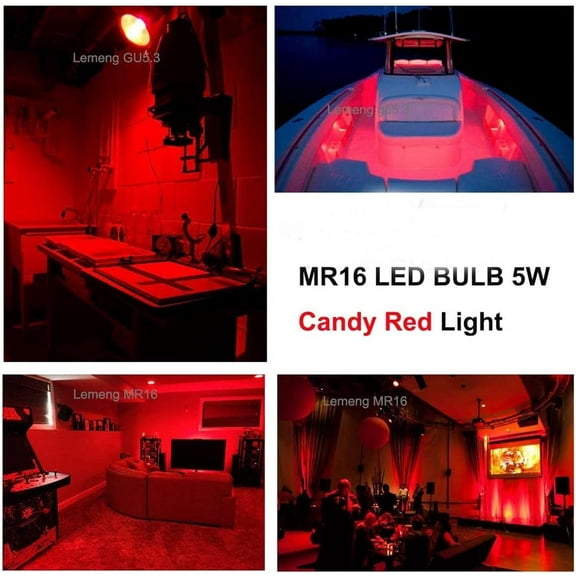 EFEMF-LED Landscape Lights,GU10 Red LED Spotlight Bulbs 5W MR16 GU10 Base Red Coloured Spot Light Bulb for Wall Washer Lamps, Landscape Lighting, Decorative Lighting, Mood Lighting