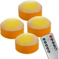 thumbnail image 1 of EFEMF-LED Pumpkin Lights with Remote and Timer, Battery Operated Bright Flickering Flameless Candles for Pumpkin Decor, Jack-O-Lantern Halloween Party Decorations,Orange Color, 4 Pack, 1 of 4