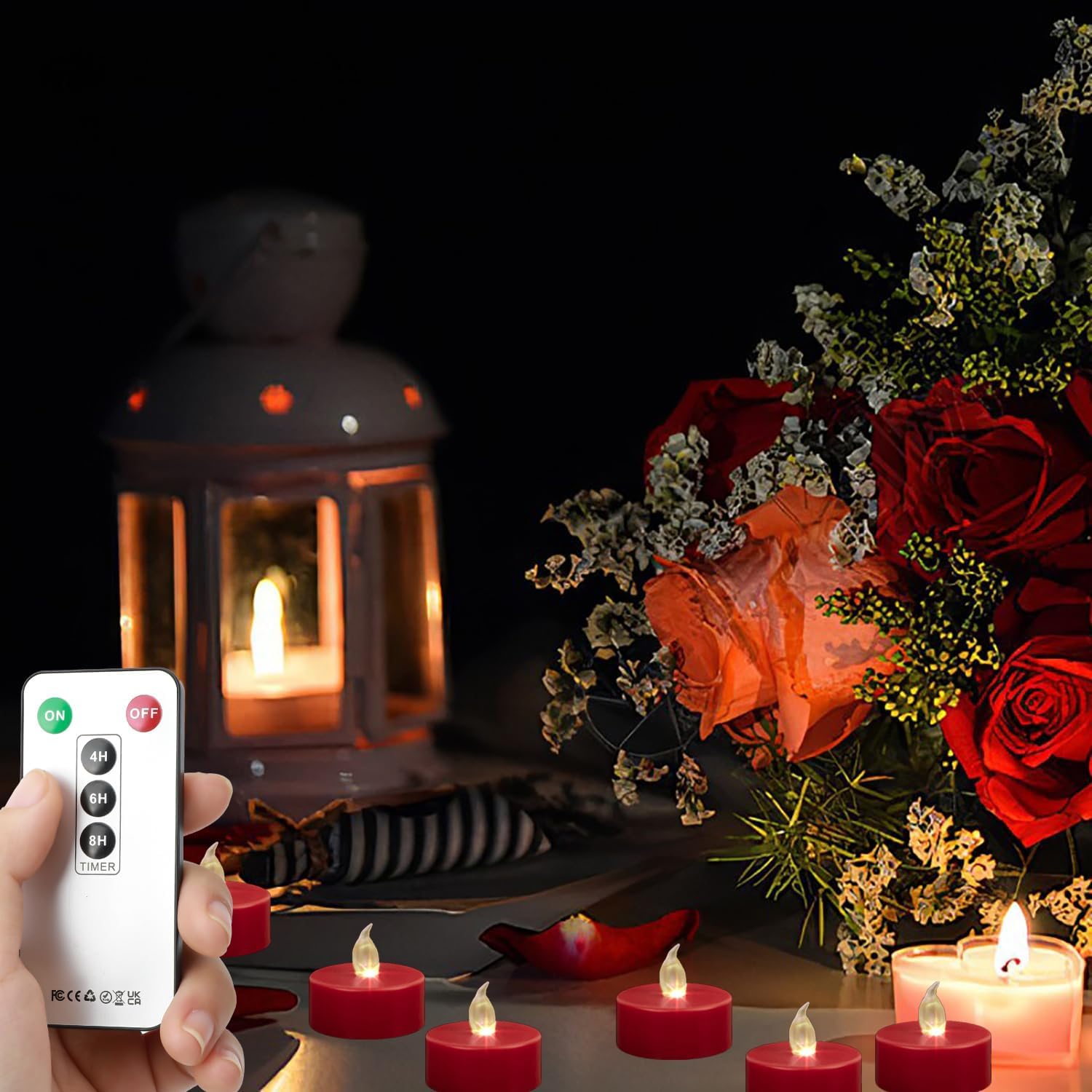 EFEMF-LED Tea Light flameless Candles: 24PACK with Remote Control ...