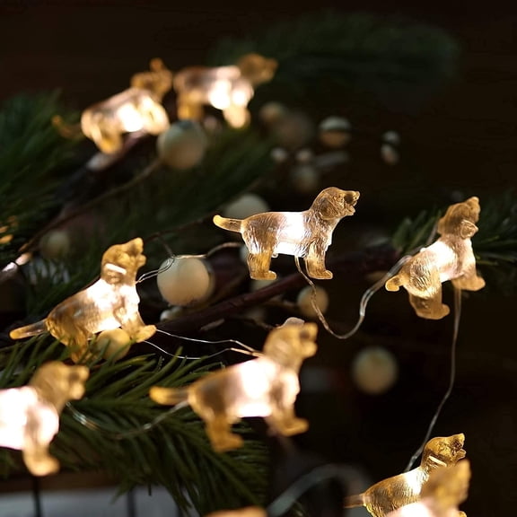 EFEMF-Labrador Retriever Gifts Cute Fairy String Lights 8.5ft 20 Lighting lab Night Light Decorative Lights Battery Powered with Remote for Bedroom Birthday Holiday Tree