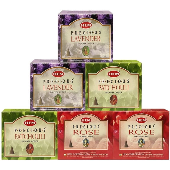 EFEMF-Lavender Patchouli Rose Incense Cones & Holder Bundle Variety Pack From Hem Trumiri Insense Insence