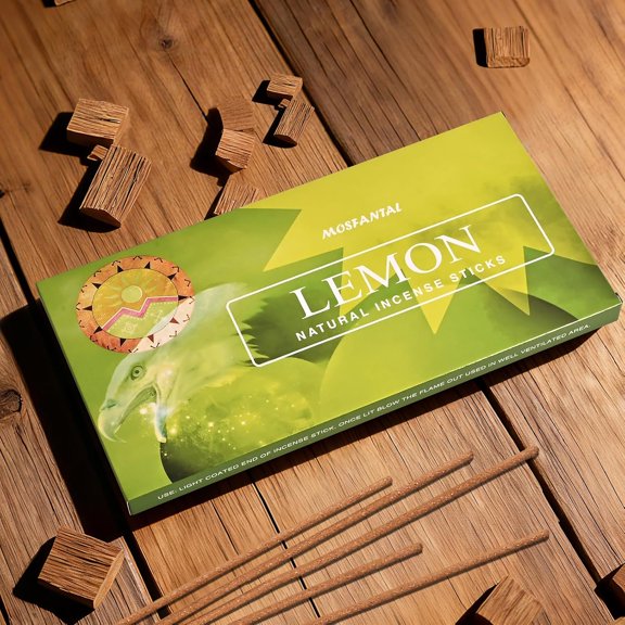 EFEMF-Lemon Incense Sticks - Natural Incense for Relaxation, Meditation and Creating a Serene Atmosphere(100 Sticks & 1 Burner Holder)