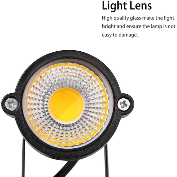 EFEMF-Lemonbest LED Landscape Up Down Light 5W White LED Decorative Spotlight Lamp 110V with Plug for Indoor Outdoor Yard Step Wall Lighting (Warm White) (Include Spike)