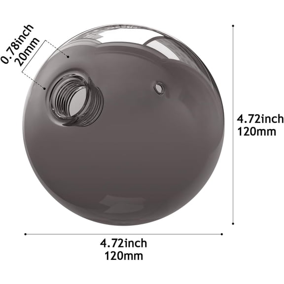 EFEMF-Lighting Replacement Glass Lampshade 4.72 diameter Smoke Gray Glass Dome Cover Round Globe 0.8 Opening Fitter for G9 Bulb Replacement (Smoke gray, 4.72 Inch)