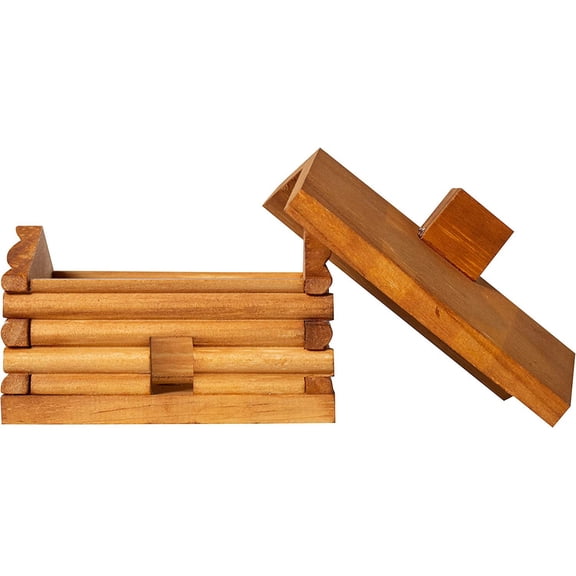 EFEMF-Log Cabin Incense Burner with 10 Cedar Cones