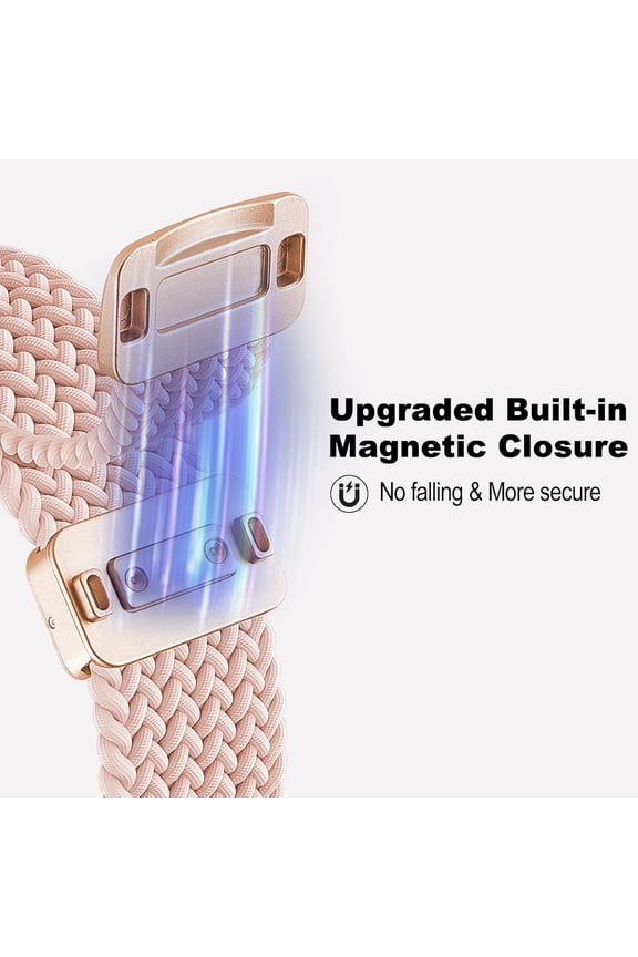 -Magnetic Braided Nylon Compatible with Google Pixel Watch 3 4 41mm Band/Google Pixel 2/Google Pixel Watch Band for Women Men, Adjustable Elastic Stretchy Sport Straps Wristbands