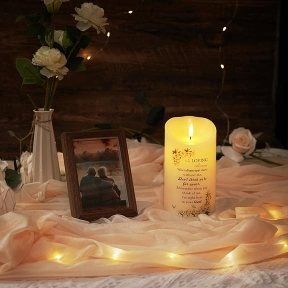 EFEMF-Memorial Candle Bereavement Sympathy Gifts for Loss of Loved One, Real Wax LED Candle with Remote Memorial Gifts for Loss of Mother Loss of Father in Memory of Loved One Remembrance Gift