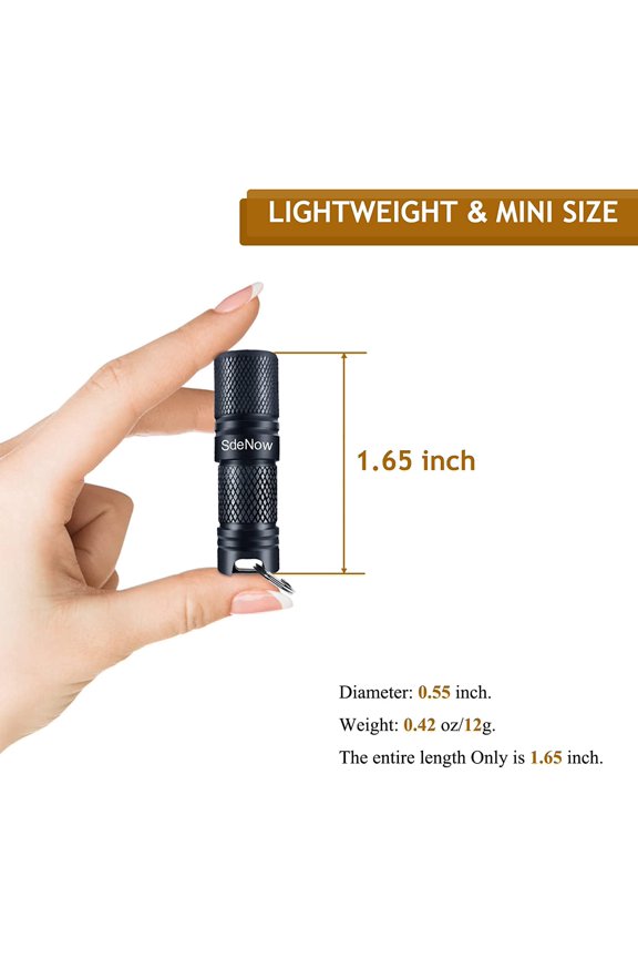 -Mini Flashlight Keychain with Micro USB Rechargeable Tiny Flashlight Brightness can Achieve up to 200 lumens for EDC Torch