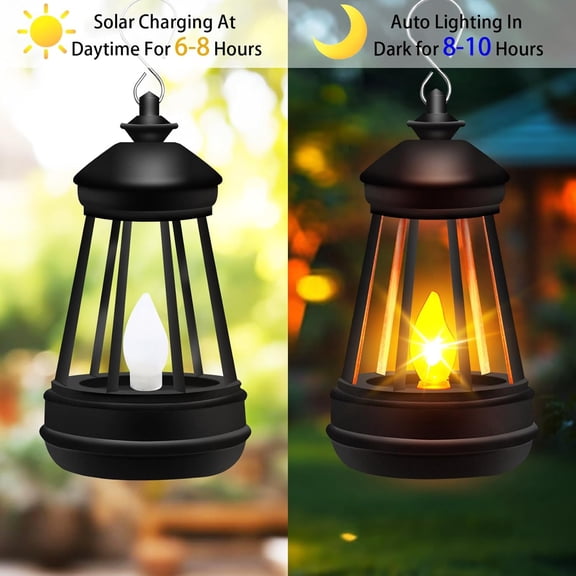 EFEMF-Mini Solar Lantern Lights Replacement for Outdoor Statue, Small Hanging Lantern Replacement, Waterproof Solar Lights Decorative Garden Decor, Warm White