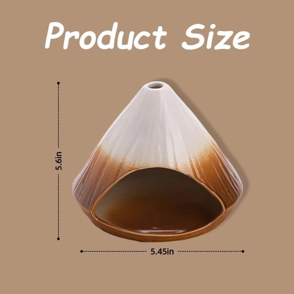 EFEMF-Mount Fuji Ceramic Incense Burner - Handmade Clay Fireplace Holder with Mini Chimney | Palo Santo Bowl & Smudge Ash Catcher, Mini Chimenea for Sage, Frasco Santo, Valentine's Day Meditation Gif