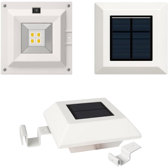 EFEMF-NXT-40001 10 Lumens Integrated LED White Outdoor Solar Roof Gutter Light (4-Pack)