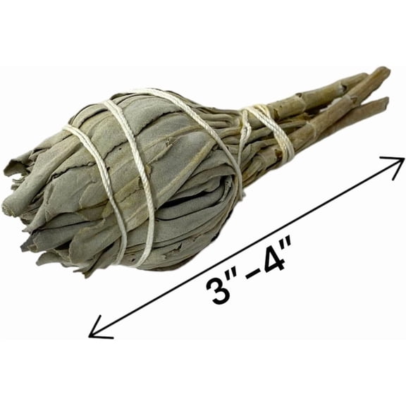 EFEMF-NessaStores 3 California White Sage Smudge Sticks, 3 to 4 Inch Hand Tied, All Natural for Home Cleansing, Stress Relief, & Clearing Negative Energy JC-005