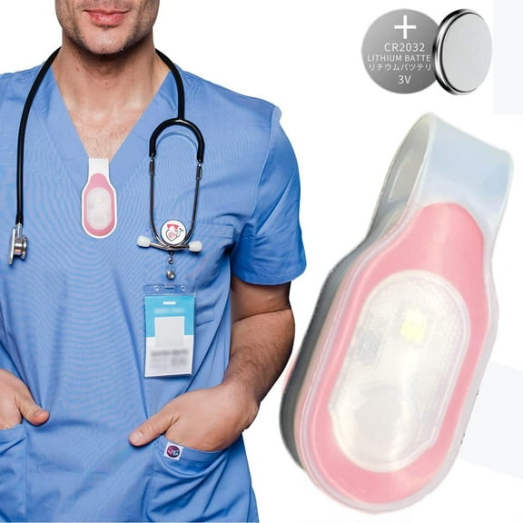 EFEMF-Night Light for Nurse, Hands Free Flashlight, Magnetic, Clip On, 2 Extra Battery