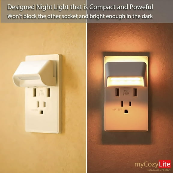EFEMF-Night light Dimmable, Dual Lighting Mode, Adjustable Brightness with Switch, Smart Dusk to Dawn Sensor, Sleep Light, LED Night Light Plug in for Bedroom, Bathroom, Kitchen, Hallway, Stairway, 2
