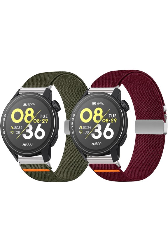 -Nylon Bands 22mm Compatible with COROS PACE 3/APEX 4 42mm/APEX Pro/APEX 2 Pro/APEX 46mm/PACE Pro Adjustable Sport Replacement Straps for Women Men