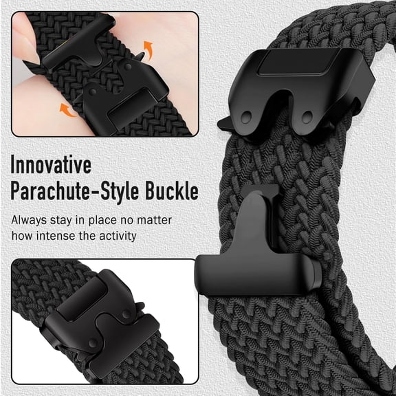 EFEMF-Nylon Braided Watch Band for Garmin Tactix 8 51mm/Fenix 8 51 mm/Fenix 7X Pro Solar/7X Pro/7X Solar/7X/6X/Enduro 3/Descent Mk3i, Secure Parachute-Style Buckle Strap for Garmin QuickFit 26 mm