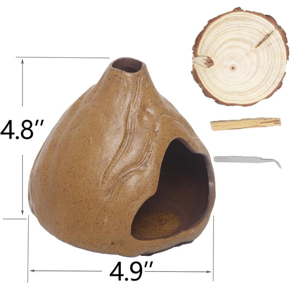 EFEMF-Palo Santo Burner, Palo Santo Holder, Smudge Pot, Charcoal Bakhoor, Sage, Meditation Decor (Brown)