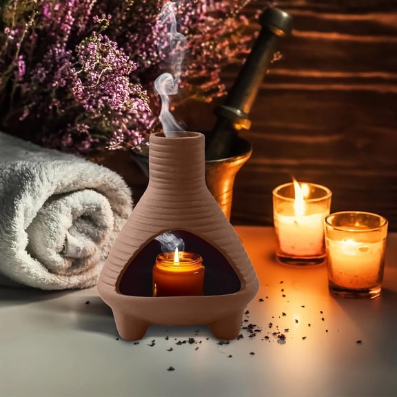 EFEMF-Palo Santo Holder, Handmade Ceramic Incense Holder Durable Incense Burner Sage Holder Smudge Bowl with Brush for Meditation Yoga Decor