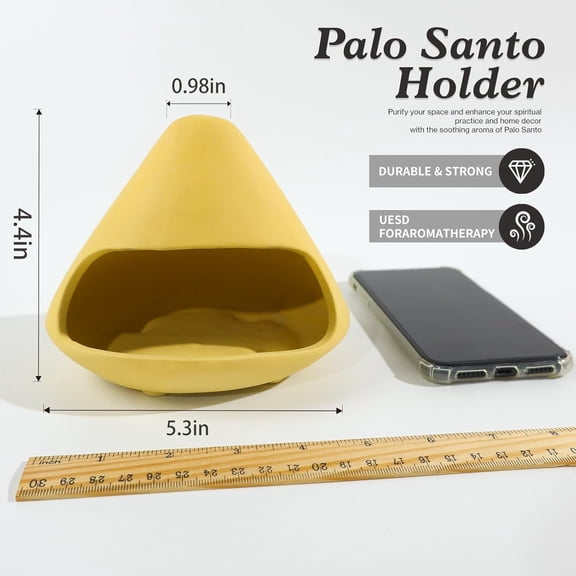 EFEMF-Palo Santo Holder Incense Burner-Unique Zongzi-Shaped Clay Smudge Bowl for Sage,Copal,and Stick Incense-Mini Chiminea Meditation Tool for Zen Decor for Energy, Yoga, Meditation & Aromatherapy