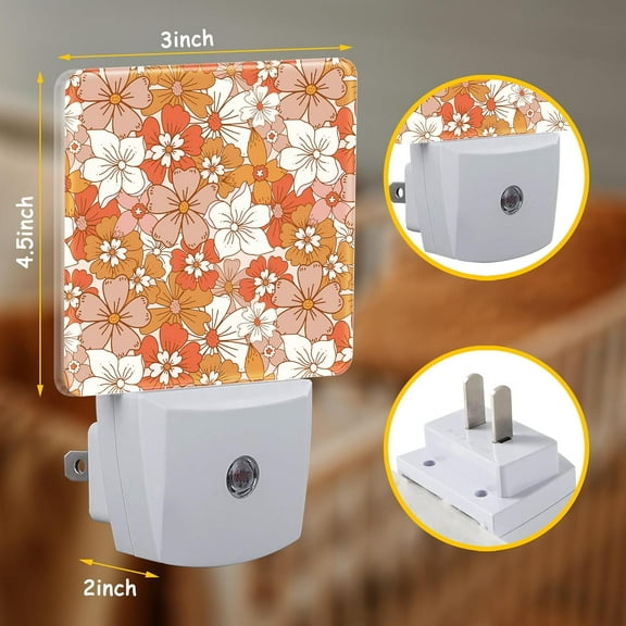 EFEMF-Pink Heart Night Light Plug into Wall with Dusk to Dawn Sensor Retro Love Energy Efficient LED Nightlight for Women Girls Boys Room Decor,Hallway,Kitchen,Bathroom,Nursery,Stairs