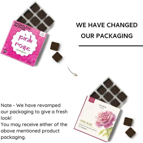 EFEMF-Pink Rose Incense Bricks (3 Trays x 9 Pieces Each) | Ideal for Romance, Sensuality, Lifting Vibrations, Preparation for Prayer, Relaxation & Rituals, Temple & Mosque | Refill Pack