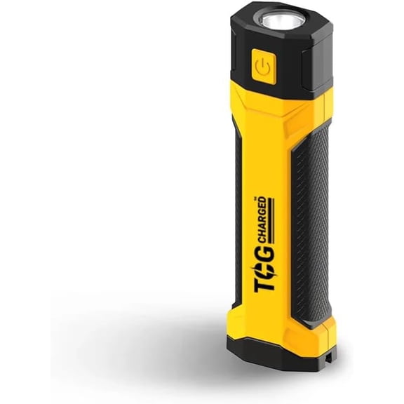 EFEMF-Portable LED Flashlight, Yellow/Black, Camping Essentials, Hurricane Preparedness Items, Flashlights for Emergencies, Durable, Impact Resistant, Adjustable Beam Intensity, Battery Powered