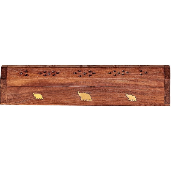 EFEMF-Rani Incense Burner Box (Premium Hand Carved Wood) Incense Stick Holder | Ash Catcher | Ideal for Meditation and Home Dcor | Ritual Purpose | Makes a Great Gift!