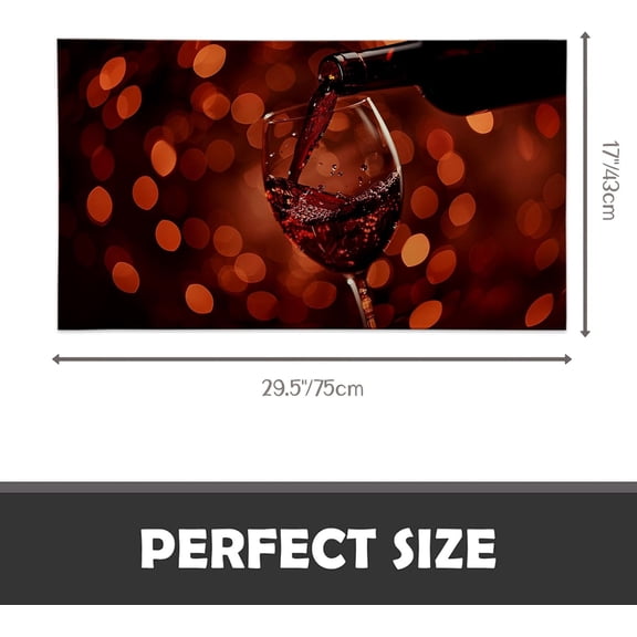 EFEMF-Red Wine Glass Indoor Door Mat, 17x29.5 Inch, Floor Area Rug for Entryway, Living Room, or Bathroom, Non-Slip Doormat, Elegant Wine Pour Theme Design Home Decor Rug Gifts