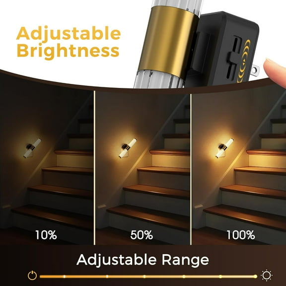 EFEMF-Rotating Night Light, Night Lights Plug into Wall, Auto Nightlight Dimmable 100LM, Light Sensor, 3000K Soft Light, LED Acrylic Nightlight Plug in for Bedroom Bathroom Hallway Kitchen,1Pack
