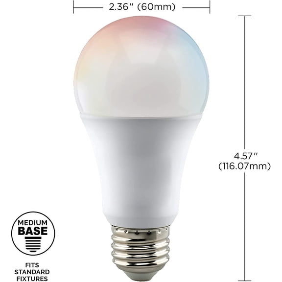 EFEMF-S11254 Starfish 10-Watt A19 WiFi Smart LED Color-Changing Light Bulb, Works with Siri, Alexa, Google Assistant, SmartThings, 2700K-5000K, 800 Lumens