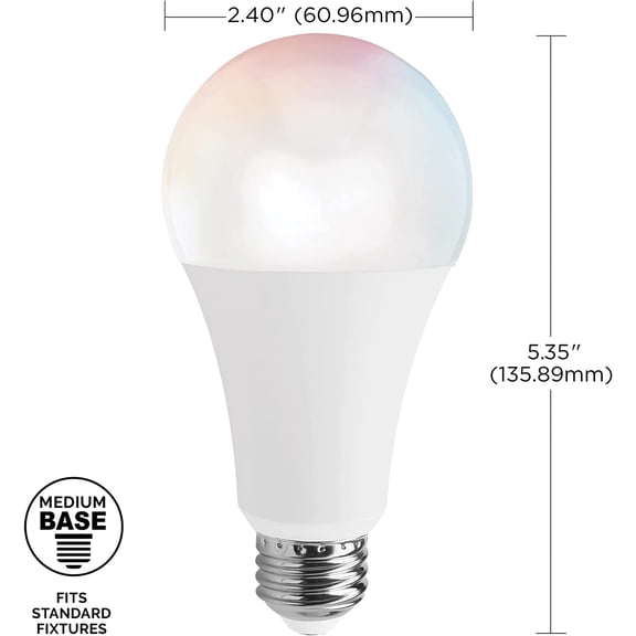 EFEMF-S11287 Starfish WiFi-Control A21 LED Color-Changing and Tunable White Smart Light Bulb, 13 Watts, 2700K-5000K